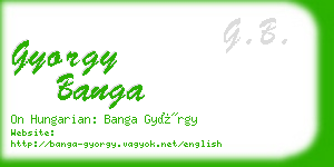 gyorgy banga business card